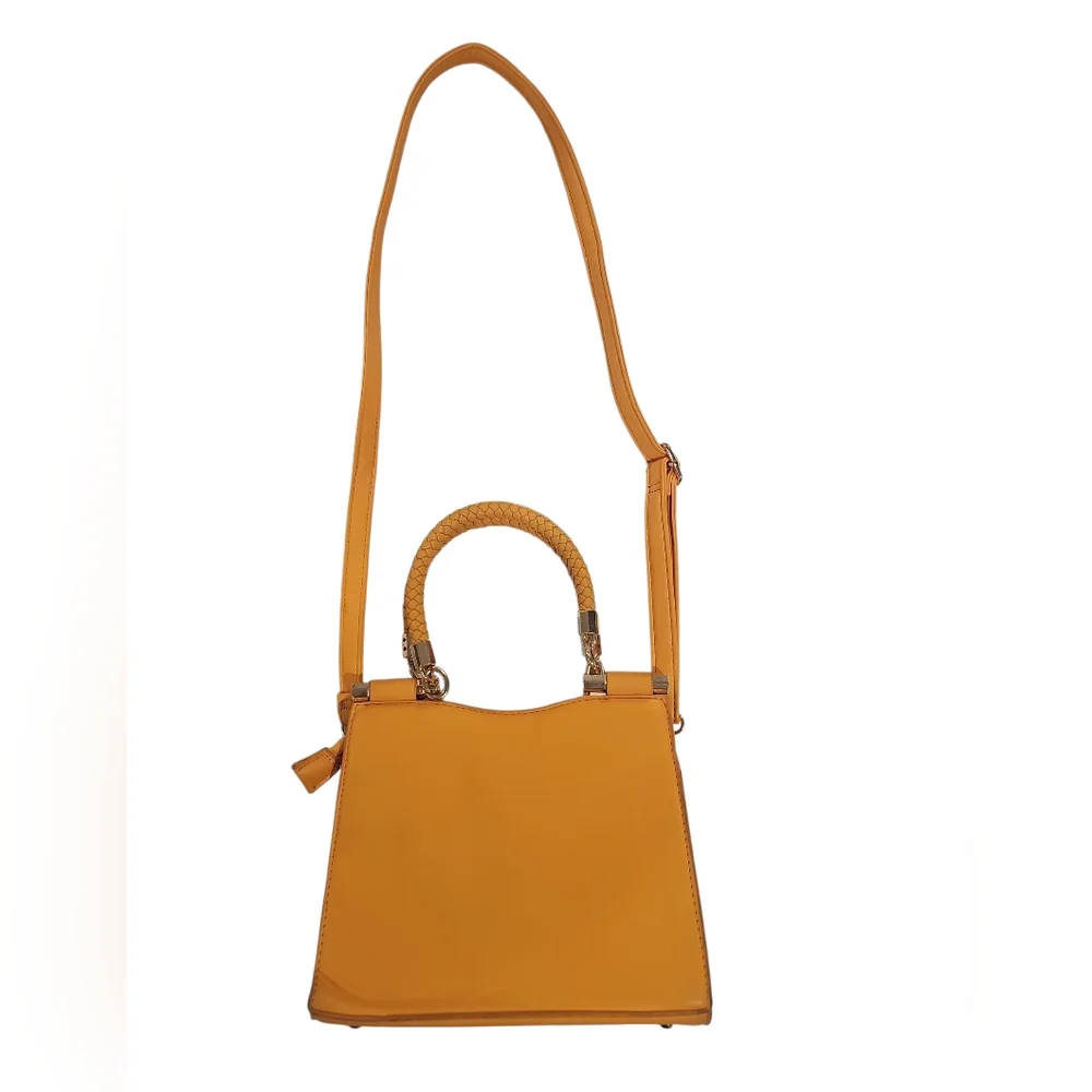 Bebe Aliyah stud micro shopper cross body shopper camel EUC